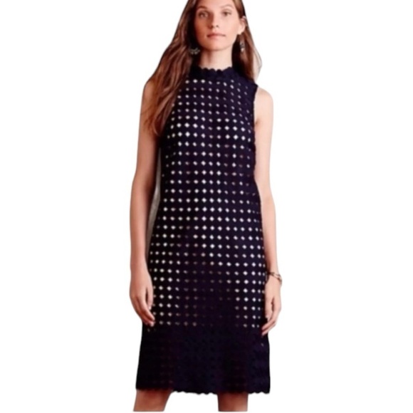Maeve Dresses & Skirts - Anthropologie‎ Maeve Circle Lace Shift Dress Navy S